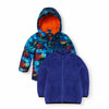 PLC Multi Dinosaur Blue puffer jacket With Inner Fleece 7950