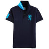 GRN 3D Lion Blue Embroidery Navy Blue Polo