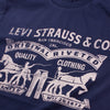 Lev Men Two Horse Graphic Navy Blue T-shirt with White Print