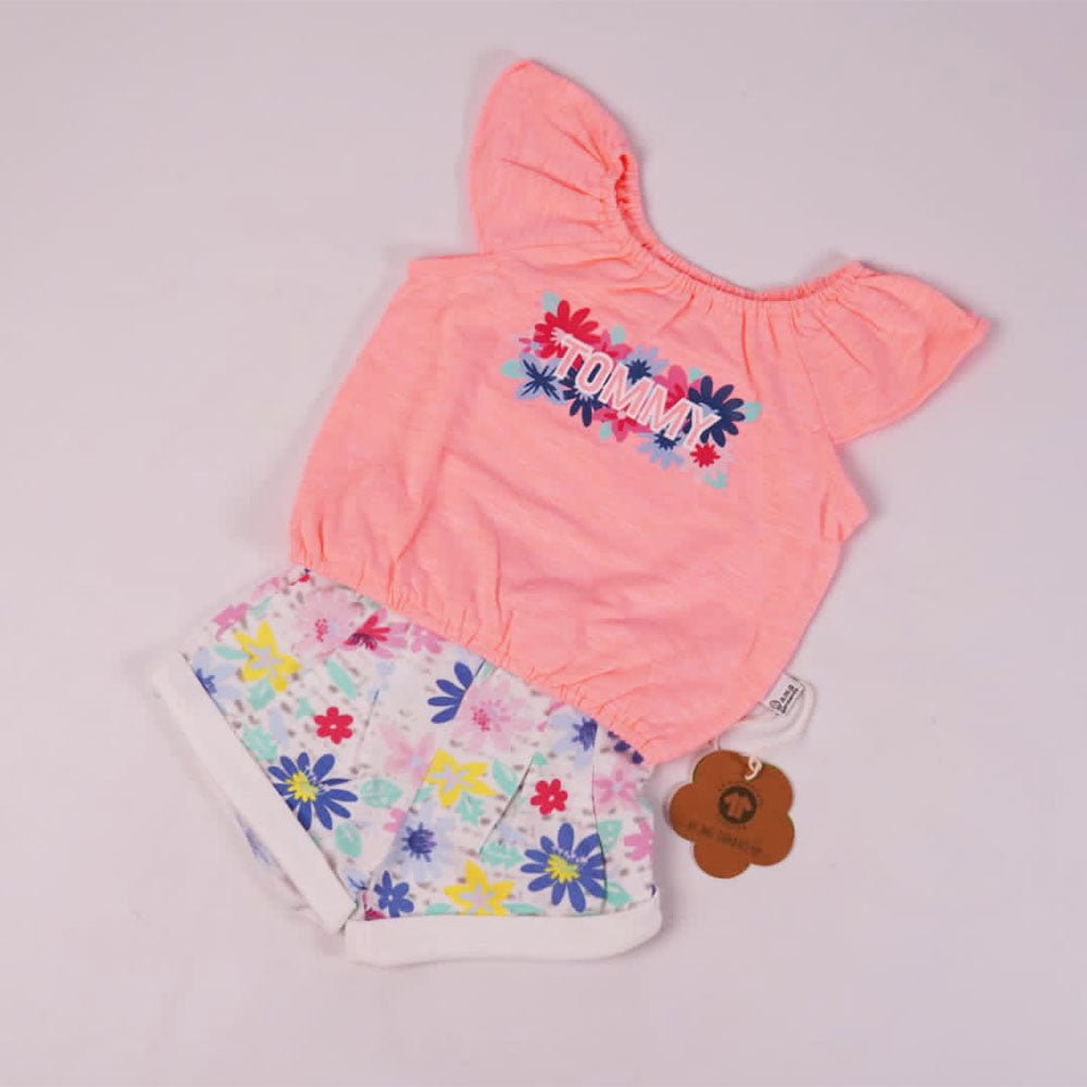 CNP Embossed Tommy Flower Print Neon 2 Piece Set 10854