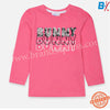 S Cute Sequin Bunny Dark Pink Full Sleeves T shirt 10372