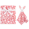 LF Cute Bunny Hearts Pink Blanket 7908
