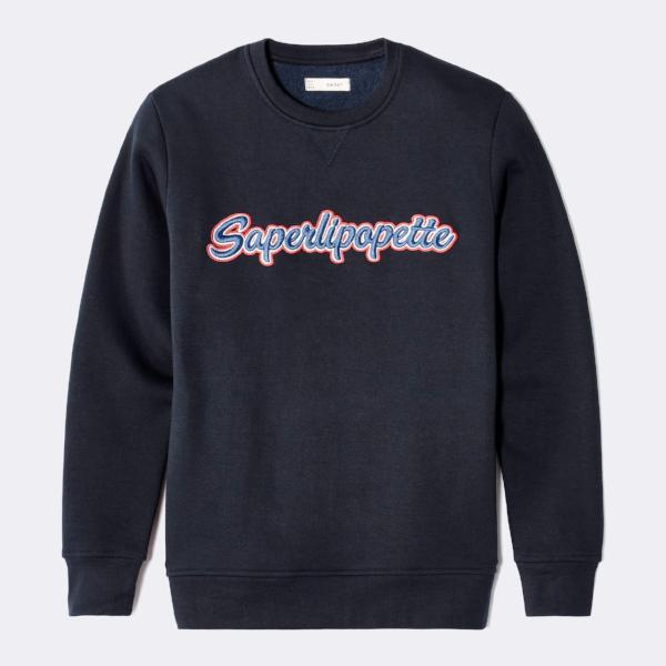 CLO Round Neck Dark Blue Fleece Sweatshirt 5101