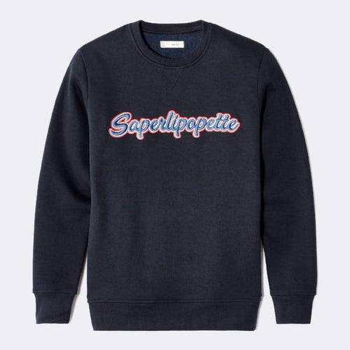 CLO Round Neck Dark Blue Fleece Sweatshirt 5101