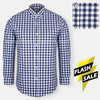 ZAR Medium Box Flannel Check Blue And White Casual Shirt 8138