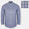 ZAR Medium Box Flannel Check Blue And White Casual Shirt 8138