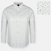 H Triangles Print White Casual Shirt 8101