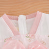 CN All Over Flower Print Bow Style Pink Frock 11077