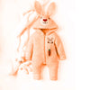 KD Carrot Patch Rabbit Style Hoodie Dark Peach Fluffy Romper 9991