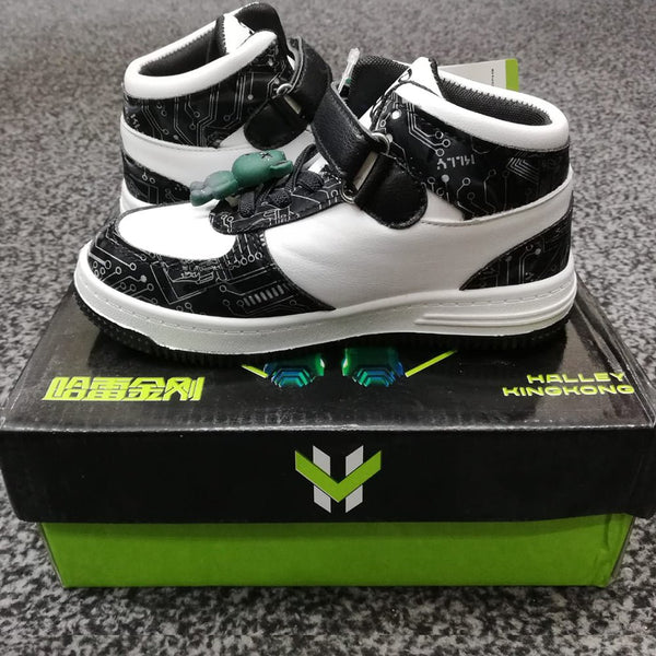 HM New Sports Grey Logo White Shoes 10660