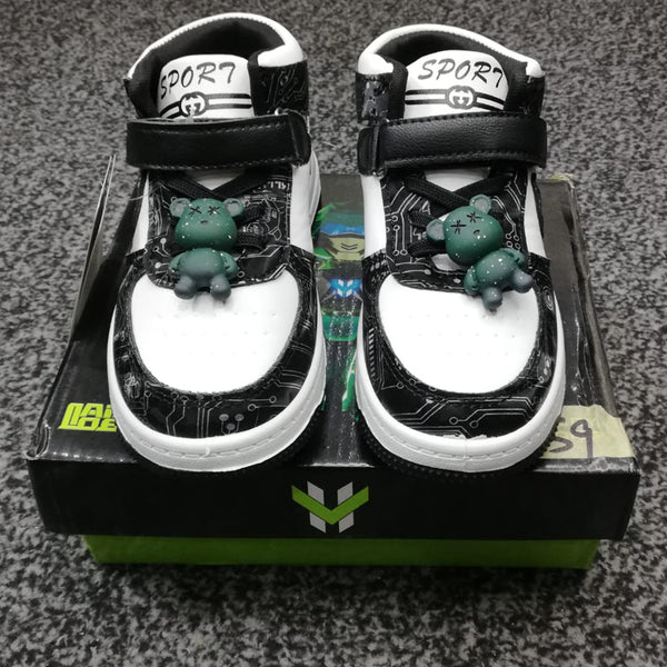 HM New Sports Grey Logo White Shoes 10660