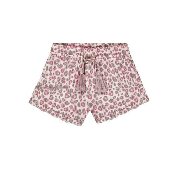 HM Tousle Cord Leopard Print White Bubble Shorts 4125