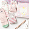 CRM Unicorn Kitty Pink 4 Socks Box 4641