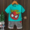 Spiderman Aqua Marine & Grey 2 PC Long Shorts Set 9673