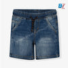 B.X Contrast Cord Mid Blue Denim Shorts 9238