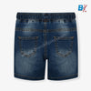 B.X Contrast Cord Mid Blue Denim Shorts 9238