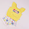 CNP Embossed Tommy Flower Yellow 2 Piece Shorts Set 10855